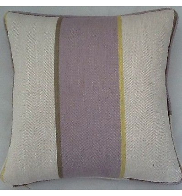 A 16 Inch Cushion Cover In Laura Ashley Cedar Stripe Amethyst Fabric