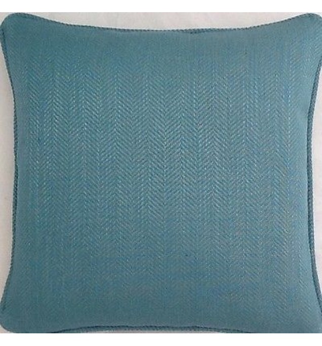 A 16 Inch cushion cover in Laura Ashley Edwin Teal Fabric
