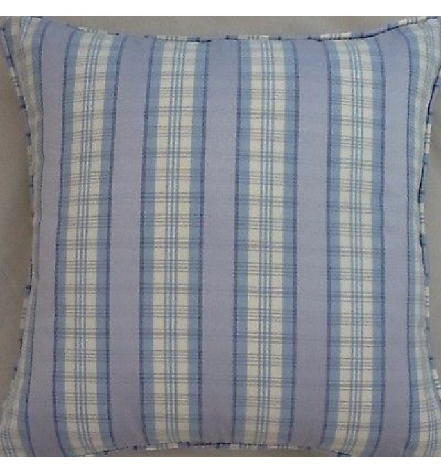A 16 Inch Cushion Cover In Laura Ashley Ribbon Blue Stripe Fabric