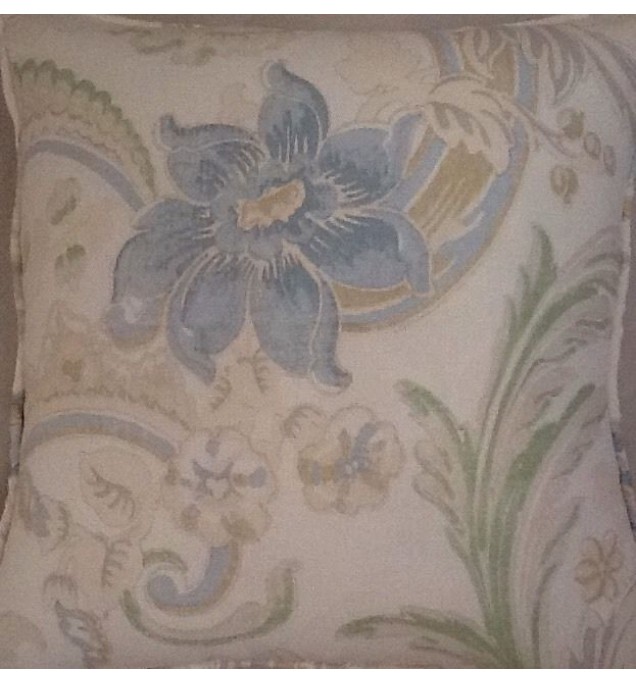 A 16 Inch cushion cover in Laura Ashley Baroque Duck Egg Fabric