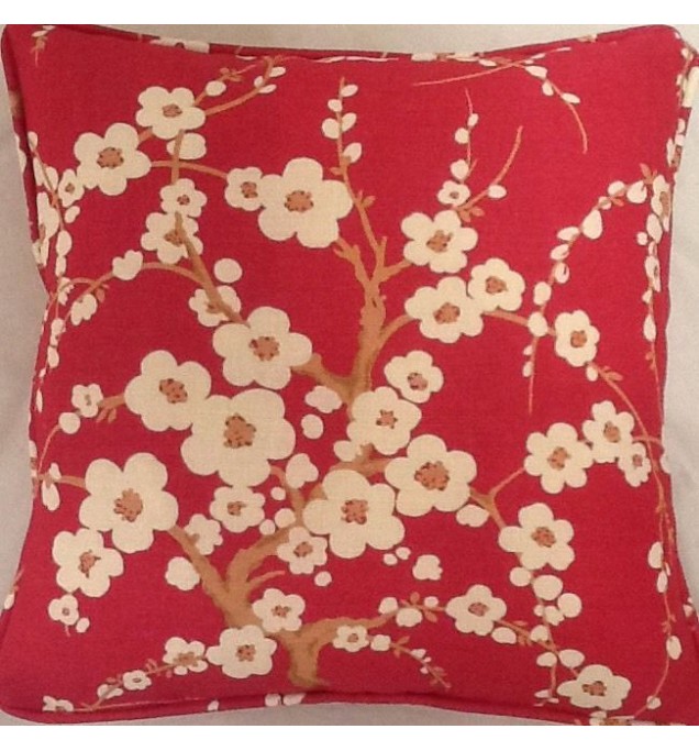 A 16 Inch Cushion Cover In Laura Ashley Lori Cranberry fabric