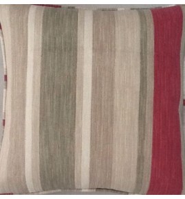 A 16 Inch Cushion Cover In Laura Ashley Awning Stripe Raspberry Fabric