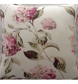 A 16 Inch cushion cover in Laura Ashley Hydrangea Pink fabric