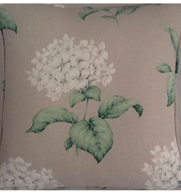 A 18 Inch Cushion Cover In Laura Ashley Heligan Natural Fabric