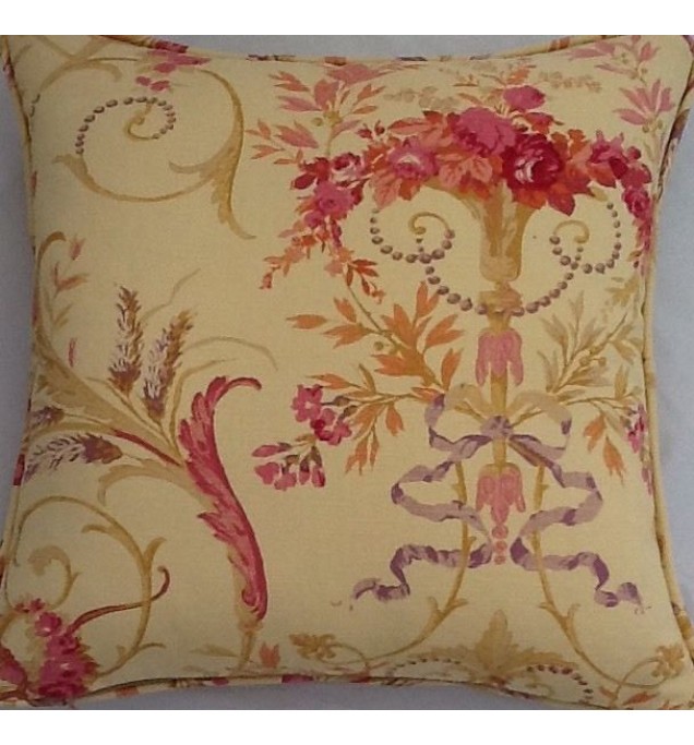 A 16 Inch Cushion Cover In Laura Ashley Malmaison Gold Fabric