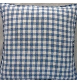 A 16 Inch Cushion Cover In Laura Ashley Gingham Blue Fabric
