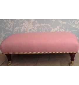 A Quality Long Footstool In Laura Ashley Dalton Cyclamen Fabric