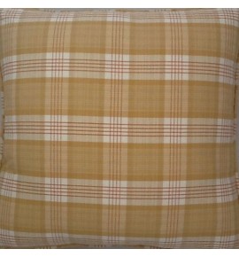 A 16 Inch Cushion Cover In Laura Ashley Halkirk Gold Check fabric