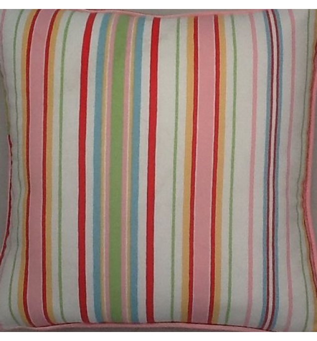 A 16 Inch cushion cover In Laura Ashley Seaside Stripe fabric