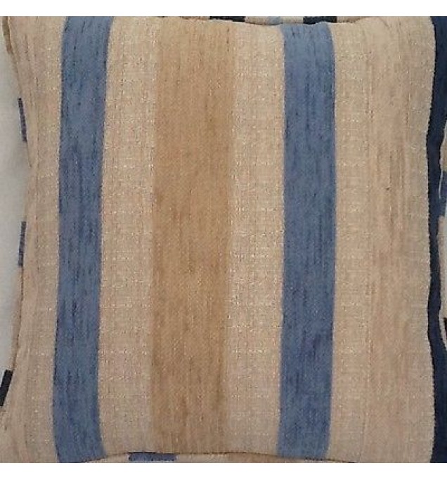 A 16 Inch Cushion Cover In Laura Ashley Maxwell Midnight Stripe Fabric