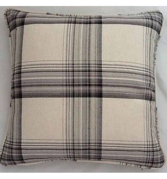 A 16 Inch Cushion Cover In Laura Ashley Brodie Charcoal Fabric