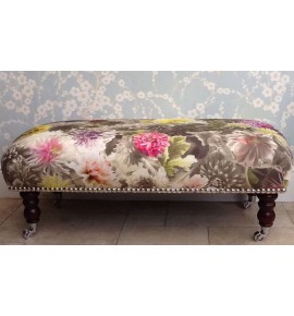 A Quality Long Footstool In Designers Guild Mariedal Fabric