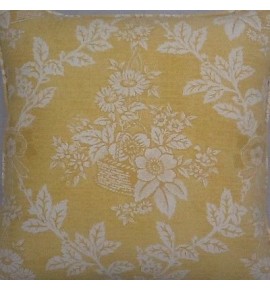 A 16 Inch Cushion Cover In Laura Ashley Summer Trellis Cowslip Fabric