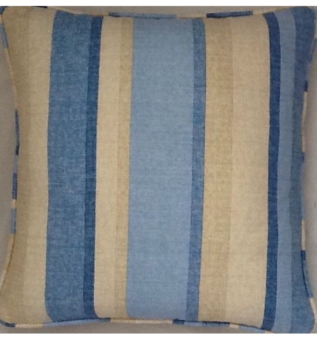A 16 Inch Cushion Cover In Laura Ashley Ripley Blue Stripe fabric
