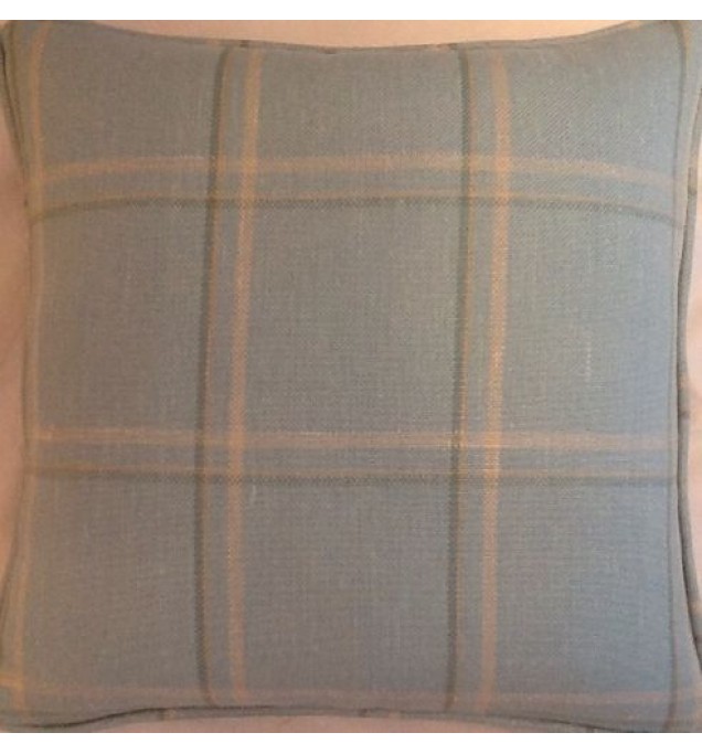 A 16 Inch Cushion Cover In Laura Ashley Corby Duck Egg Fabric