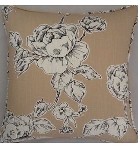 A 16 Inch Cushion Cover In Laura Ashley Summer Roses Charcoal Fabric