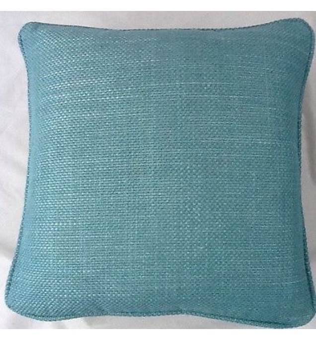 A 16 Inch Cushion Cover In Laura Ashley Dalton Teal Fabric