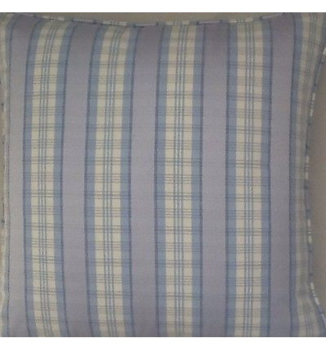 A 16 Inch Cushion Cover In Laura Ashley Ribbon Stripe Blue Fabric