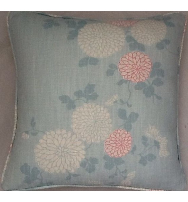 A 16 Inch Cushion Cover In Laura Ashley Morri Duck Egg  fabric