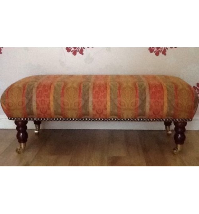 A Quality Long Footstool In Laura Ashley Lovage Multi Fabric