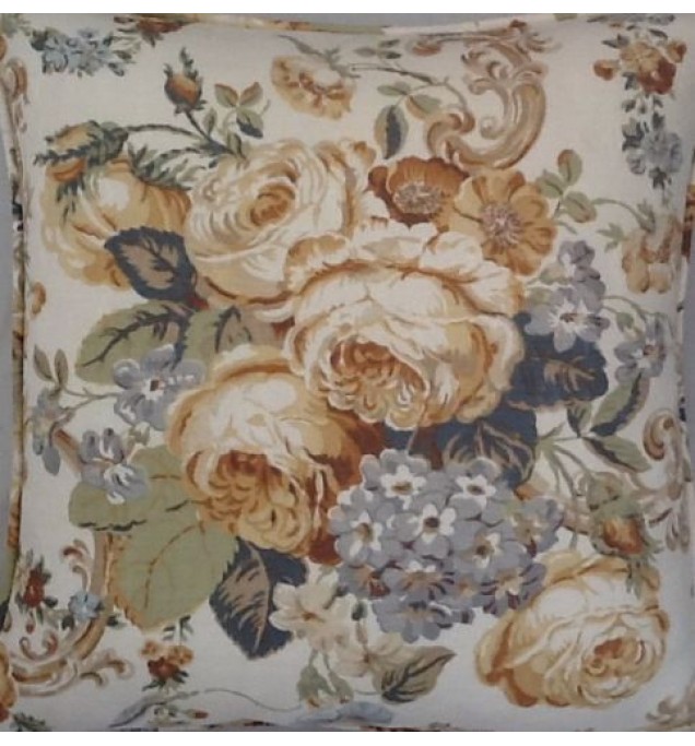 A 16 Inch Cushion Cover In Laura Ashley Victoria Gold Fabric