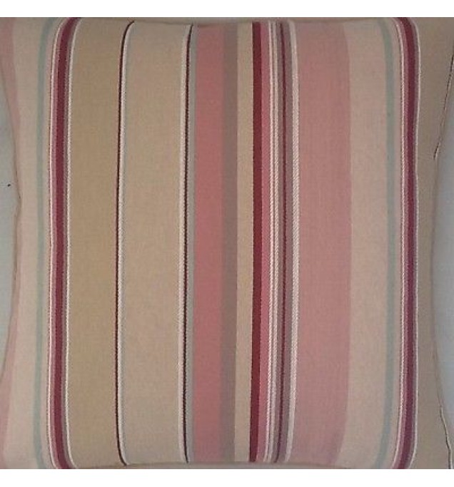 A 16 Inch Cushion Cover In Laura Ashley Rosette Pink Stripe Fabric