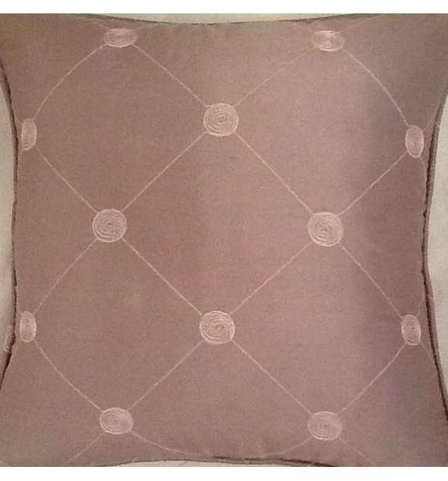 A 16 Inch cushion cover in Laura Ashley Lucille Silk Mauve fabric