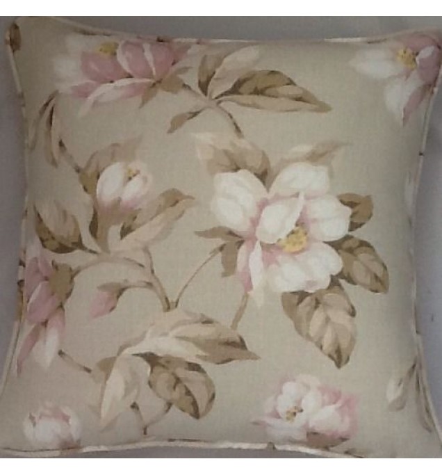 A 16 Inch Cushion Cover In Laura Ashley Magnolia Natural Fabric