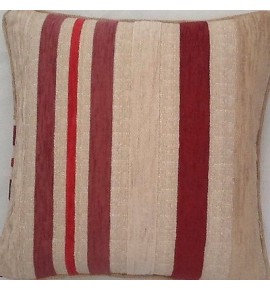 A 16 Inch Cushion Cover In Laura Ashley Maxwell Cranberry Stripe Fabric