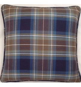 A 16 Inch Cushion Cover In Laura Ashley Tartan Blue fabric