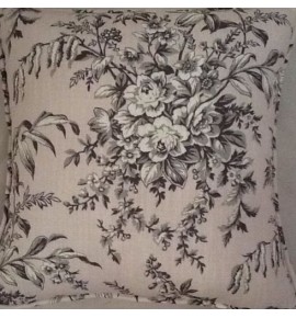 A 16 Inch Cushion Cover In Laura Ashley Picardie Charcoal fabric