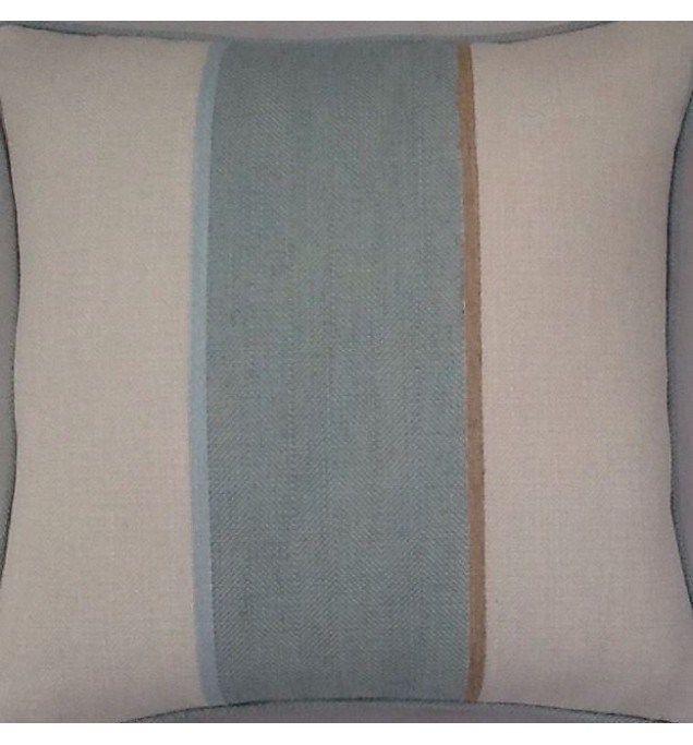 A 16 Inch Laura Ashley cushion Cover In Cedar Duck Egg fabric