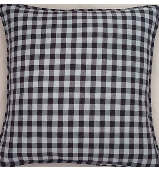 A 16 Inch cushion cover In Laura Ashley gingham duck egg / Charcoal fabric