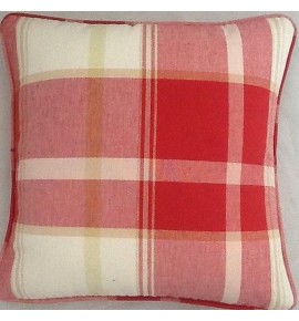 A 16 Inch Cushion Cover In Laura Ashley Buxton Scarlet Fabric