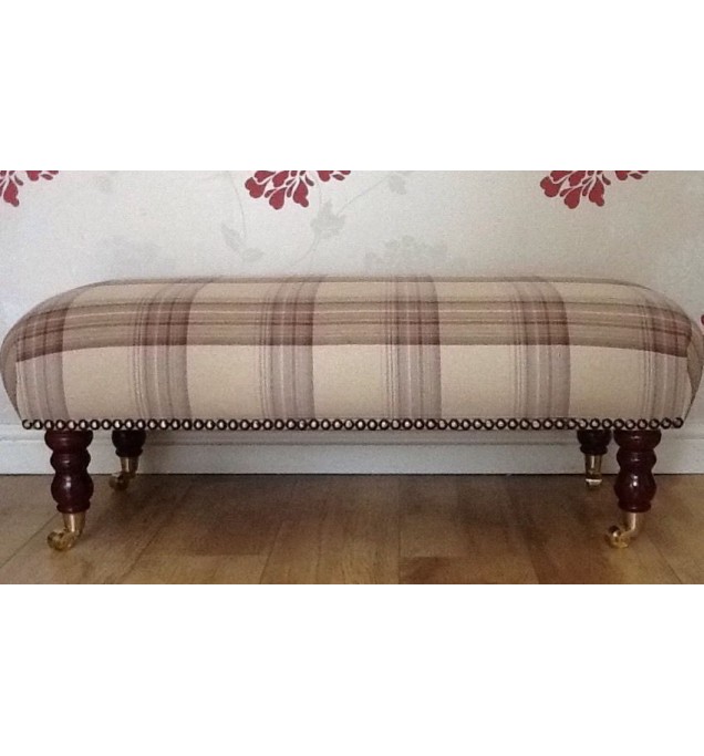 A Quality Long Footstool In Laura Ashley Brodie Raisen Fabric