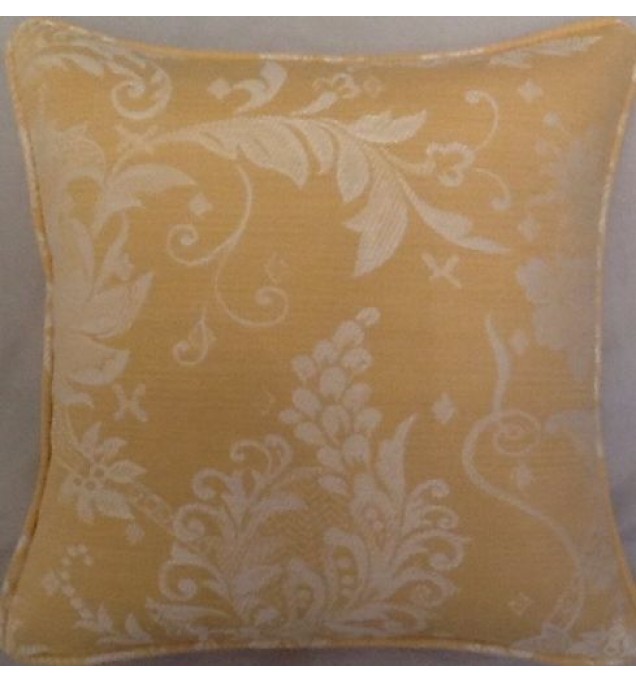 A 16 Inch Cushion Cover In Laura Ashley Kelmscott Gold fabric