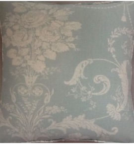 A 16 Inch Cushion Cover In Laura Ashley Josette Duck Egg Fabric