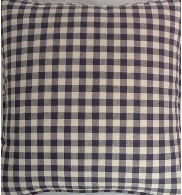 A 16 Inch Cushion Cover In Laura Ashley Gingham Charcoal Fabric