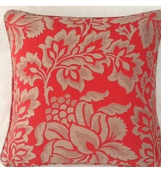 A 16 Inch Cushion Cover In Laura Ashley Acanthus Tomato Fabric