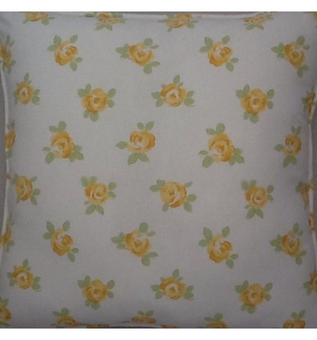 A 16 Inch cushion cover in Laura Ashley Bibi Cowslip Fabric