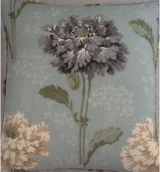 A 16 Inch Cushion Cover In Laura Ashley Ruskin Duck Egg Fabric