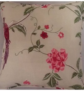 A 16 Inch Cushion Cover In Laura Ashley Summer Palace Cranberry fabric