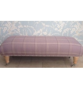 A Quality Long Footstool In Laura Ashley Corby Amethyst Fabric