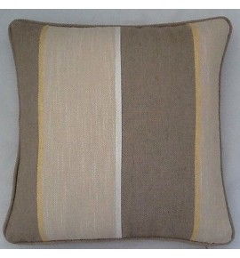 A 16 Inch Cushion Cover In Laura Ashley Cedar Stripe Truffle Fabric