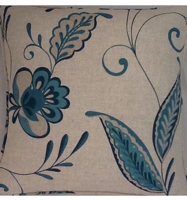 A 16 Inch cushion cover In Laura Ashley Carolina Teal fabric