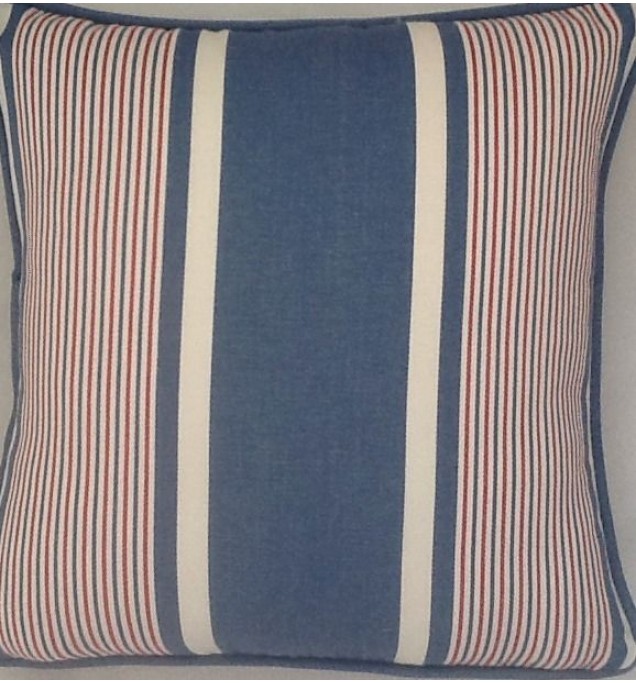 A 16 Inch cushion cover in Laura Ashley Tiverton Denim fabric