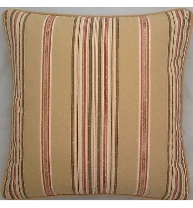 A 16 Inch cushion cover in Laura Ashley Keswick Stripe Gold fabric