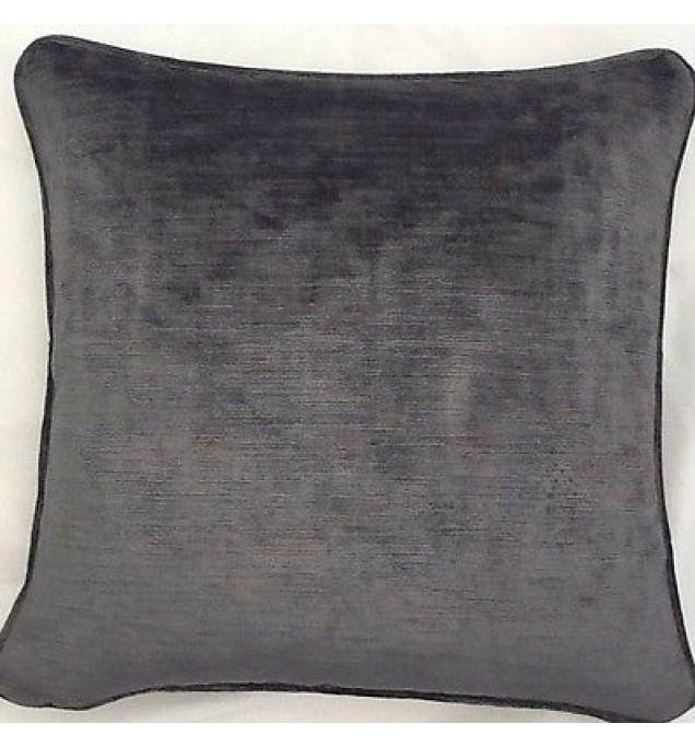 2 X 20 Inch Cushions And Inners In Laura Ashley Villandry Charcoal Velvet Fabric