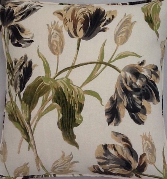 A 16 Inch Cushion Cover In Laura Ashley Gosford Charcoal Fabric
