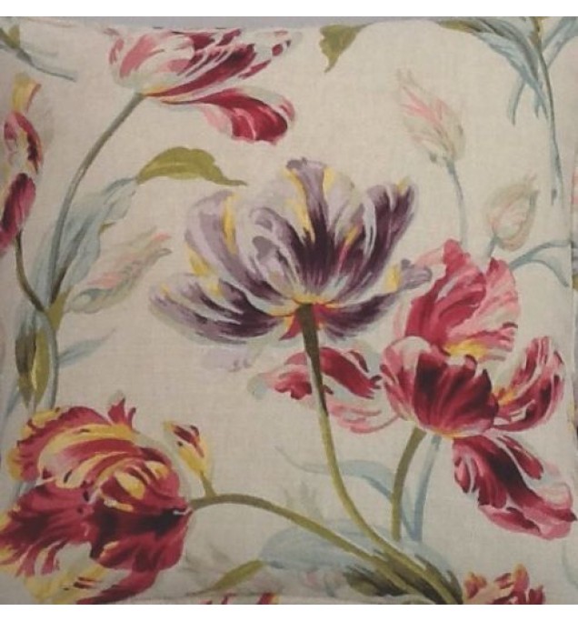 A 16 Inch Cushion Cover In Laura Ashley Gosford Cranberry Fabric